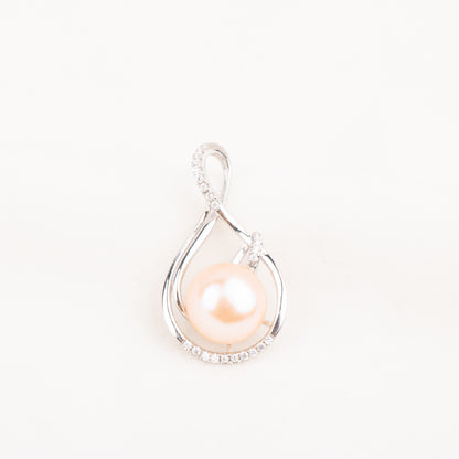 P010782 DIY 9-12mm Natural Freshwater pearl pendant accessory 925 sterling silver engagement jewelry necklace for women