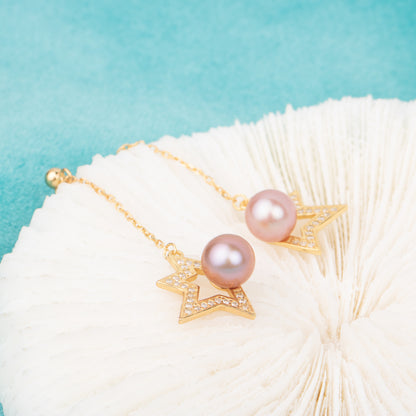 e010704 S925 pearl earring 925 sterling silver DIY 7-8mm Natural Freshwater pearl stud earring for women