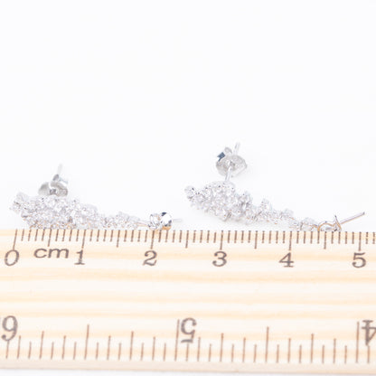 e010806 S925 pearl earring 925 sterling silver DIY 7-8mm Natural Freshwater pearl stud earring for women