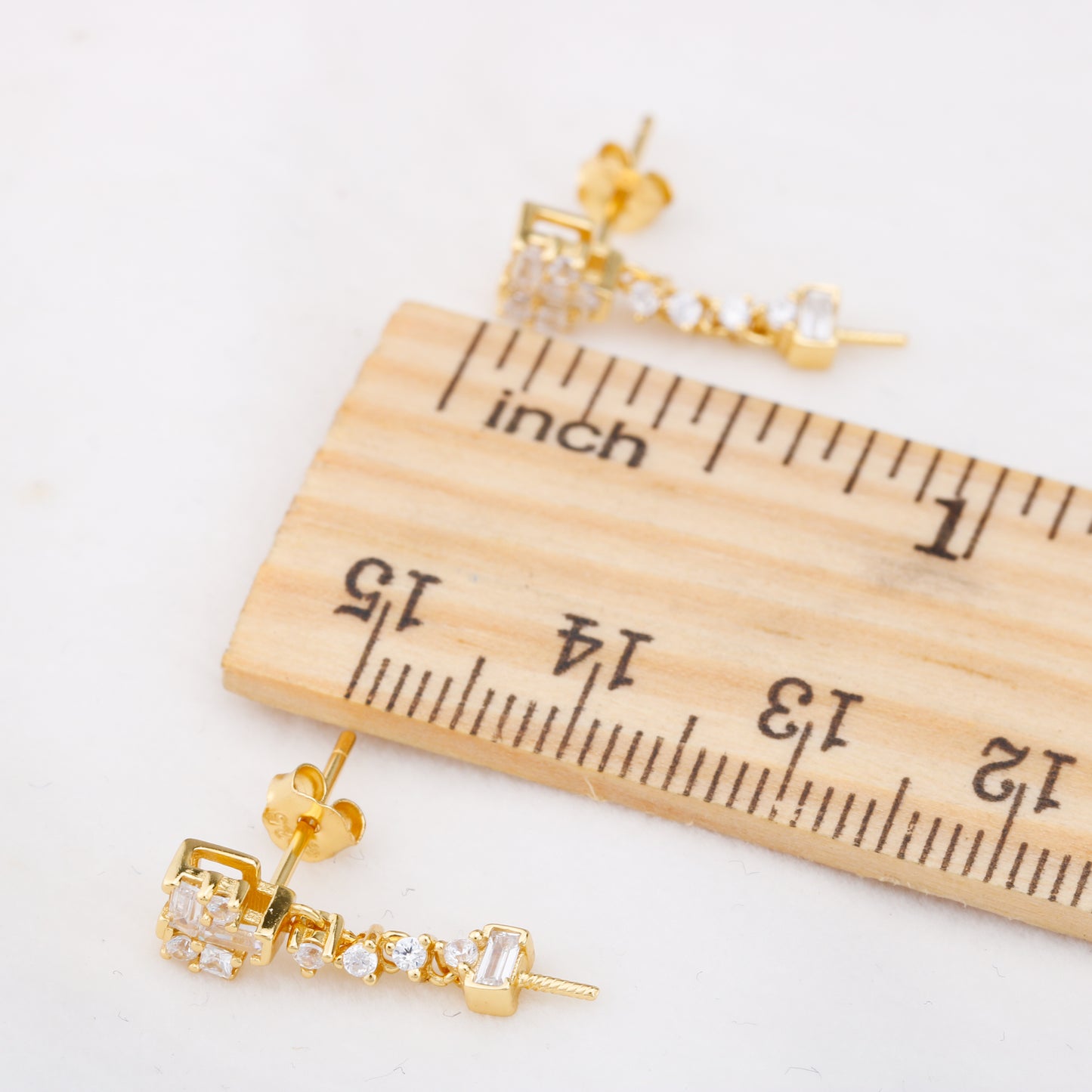 e010885 S925 pearl earring 925 sterling silver DIY 7-8mm Natural Freshwater pearl stud earring for women