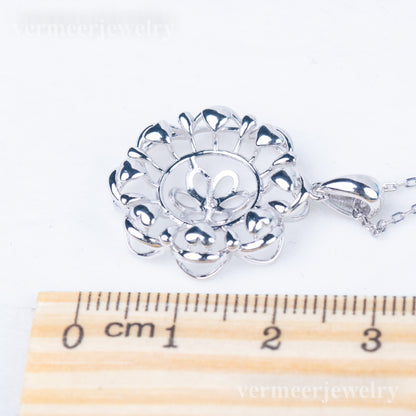 Pe01968  DIY 9-12mm Natural Freshwater pearl pendant accessory 925 sterling silver engagement jewelry necklace for women