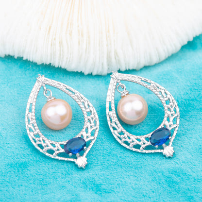 e120748 S925 pearl earring 925 sterling silver DIY 7-8mm Natural Freshwater pearl stud earring for women