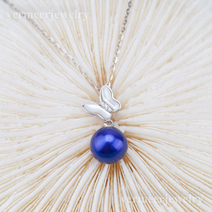 P011034 DIY 6-8mm Natural Freshwater pearl pendant accessory 925 sterling silver engagement jewelry necklace for women