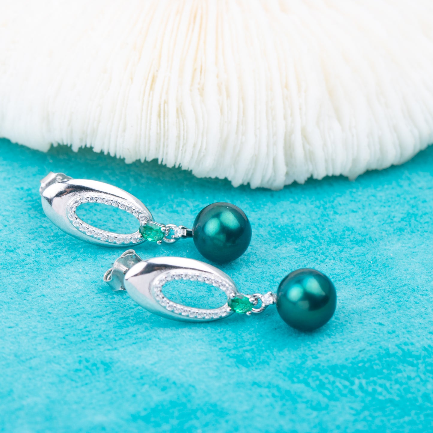 e010778 S925 pearl earring 925 sterling silver DIY 7-8mm Natural Freshwater pearl stud earring for women