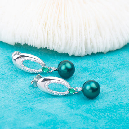 e010778 S925 pearl earring 925 sterling silver DIY 7-8mm Natural Freshwater pearl stud earring for women