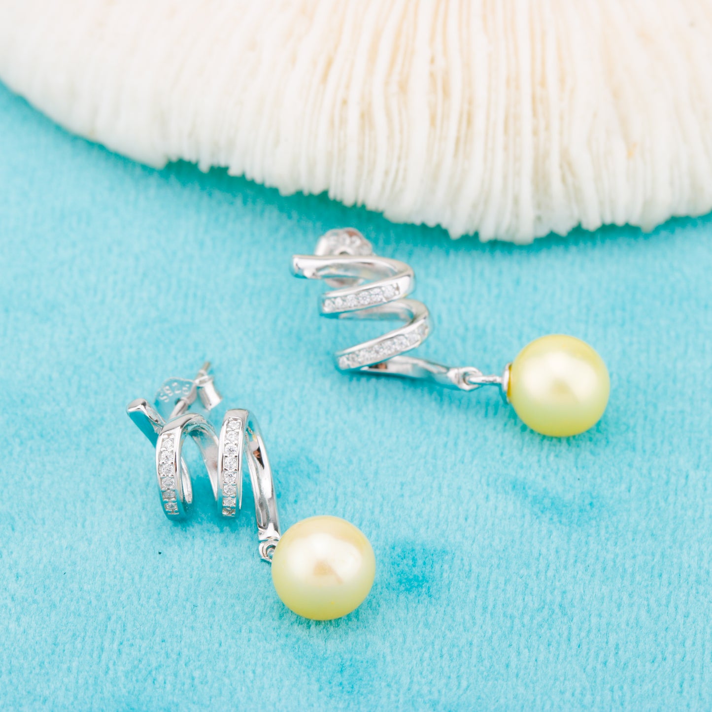 e010856 S925 pearl earring 925 sterling silver DIY 7-8mm Natural Freshwater pearl stud earring for women