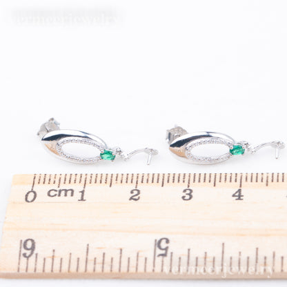 e010778 S925 pearl earring 925 sterling silver DIY 7-8mm Natural Freshwater pearl stud earring for women