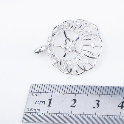 P010868 DIY 9-12mm Natural Freshwater pearl pendant accessory 925 sterling silver engagement jewelry necklace for women