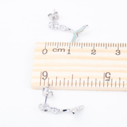 e010802 S925 pearl earring 925 sterling silver DIY 7-8mm Natural Freshwater pearl stud earring for women