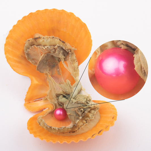 Love Wish Pearl Party Gift Vacuum-packed 6-7mm 4a quality pearl in red shell Loose Round Cultured Pearl in red Oyster