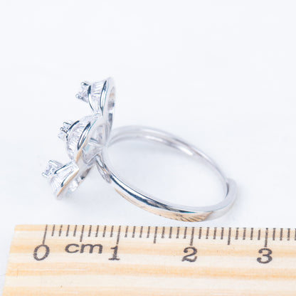 re010840DIY 9-11mm Natural Freshwater pearl Ring accessory 925 sterling silver Adjustable size engagement jewelry ring for women