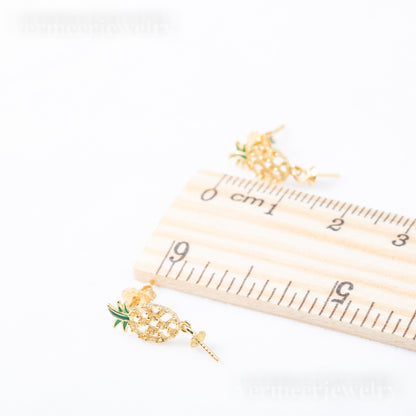 e010836 S925 pearl earring 925 sterling silver DIY 7-8mm Natural Freshwater pearl stud earring for women