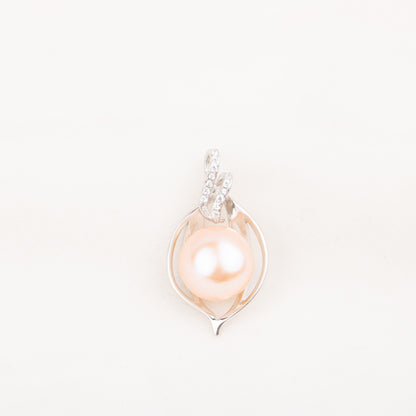 Pe010785 DIY 9-12mm Natural Freshwater pearl pendant accessory 925 sterling silver engagement jewelry necklace for women