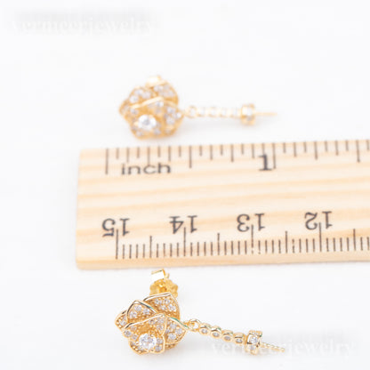 e010824 S925 pearl earring 925 sterling silver DIY 7-8mm Natural Freshwater pearl stud earring for women