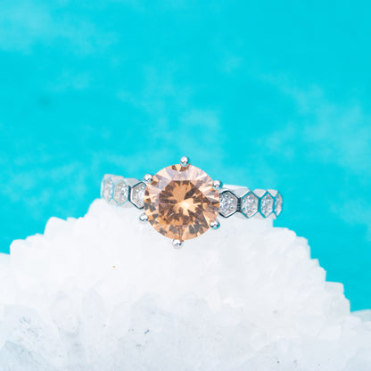 gr0005 925 sterling silver jewelry 8mm CZ stones engagement wedding rings birthday gemstone rings for woman