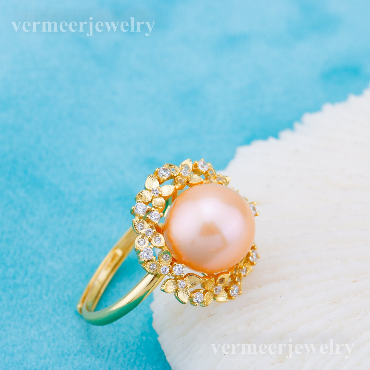 re010912 DIY 9-11mm Natural Freshwater pearl Ring accessory 925 sterling silver Adjustable size engagement ring for women