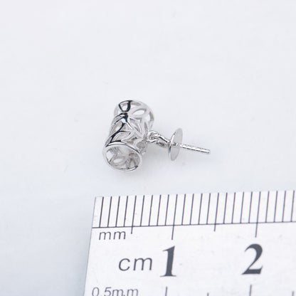 P010839 DIY 7-9mm Natural Freshwater pearl pendant accessory 925 sterling silver engagement jewelry necklace for women