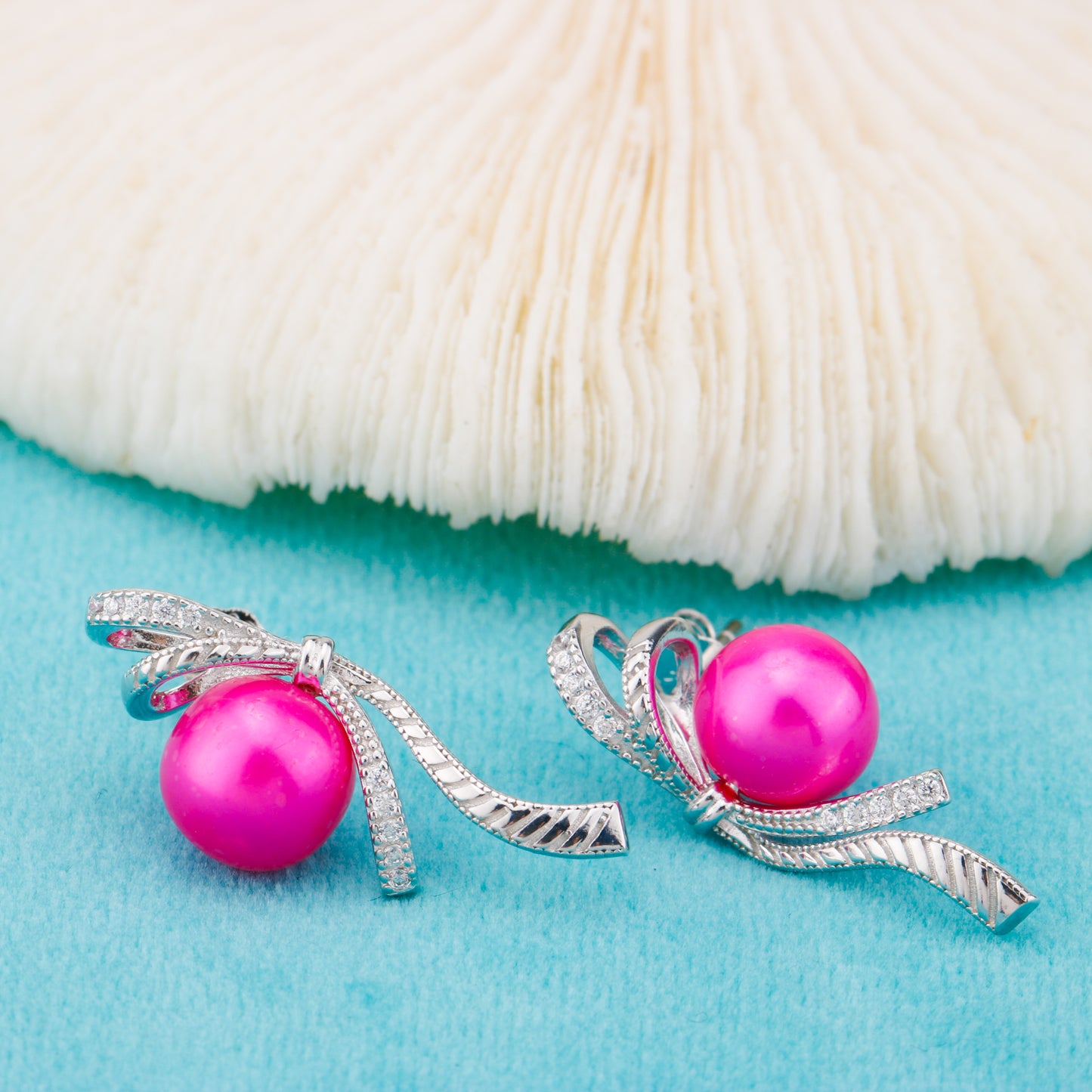 e010853 S925 pearl earring 925 sterling silver DIY 7-8mm Natural Freshwater pearl stud earring for women