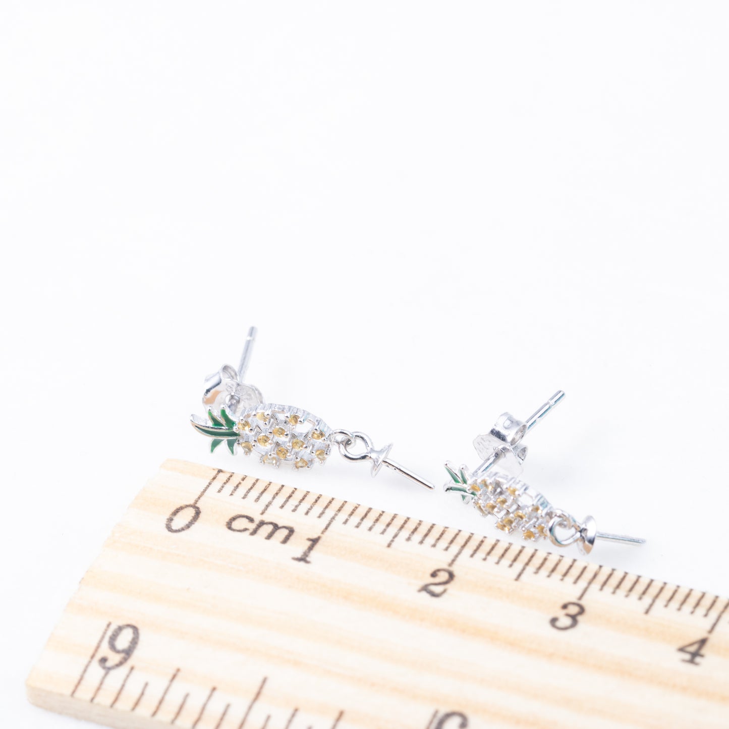 e010836 S925 pearl earring 925 sterling silver DIY 7-8mm Natural Freshwater pearl stud earring for women