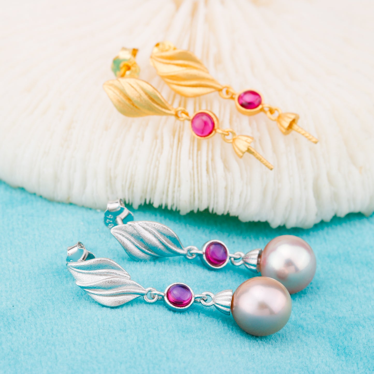 e010847 S925 pearl earring 925 sterling silver DIY 7-8mm Natural Freshwater pearl stud earring for women