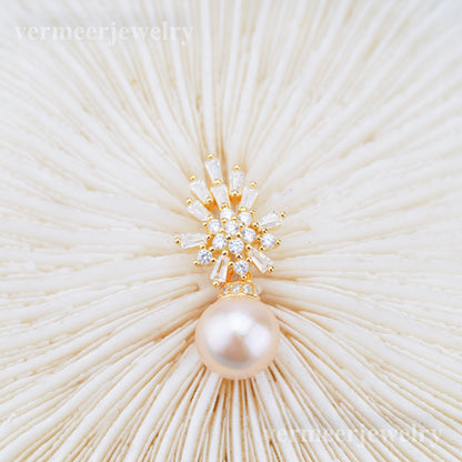 P011041 DIY 6-8mm Natural Freshwater pearl pendant accessory 925 sterling silver engagement jewelry necklace for women