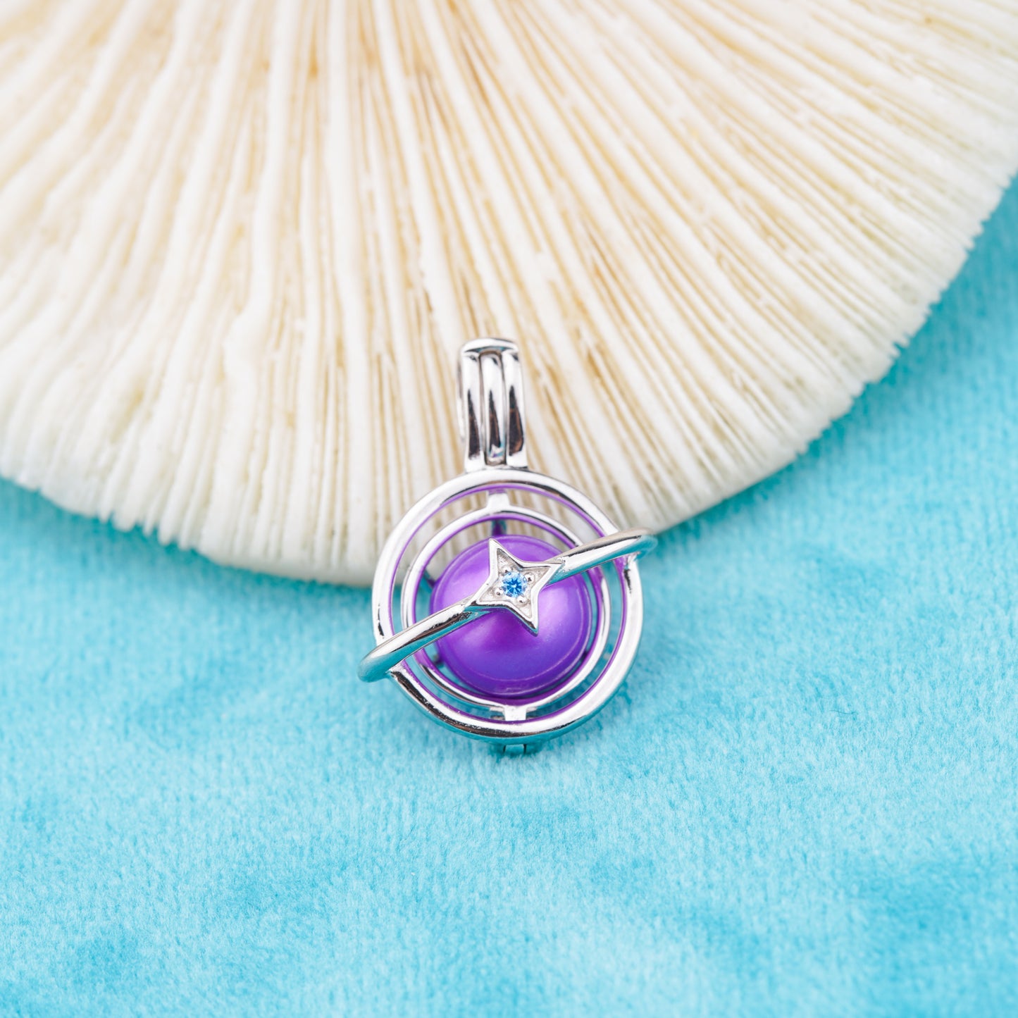 C030087 sterling silver Freshwater pearl cage pendant necklace jewelry locket for pearl party
