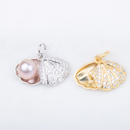 P010875 DIY 6-8mm Natural Freshwater pearl pendant accessory 925 sterling silver engagement jewelry necklace for women