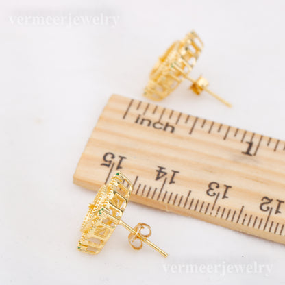 e010895 S925 pearl earring 925 sterling silver DIY 7-8mm Natural Freshwater pearl stud earring for women