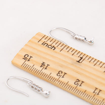 e010846 S925 pearl earring 925 sterling silver DIY 7-8mm Natural Freshwater pearl stud earring for women