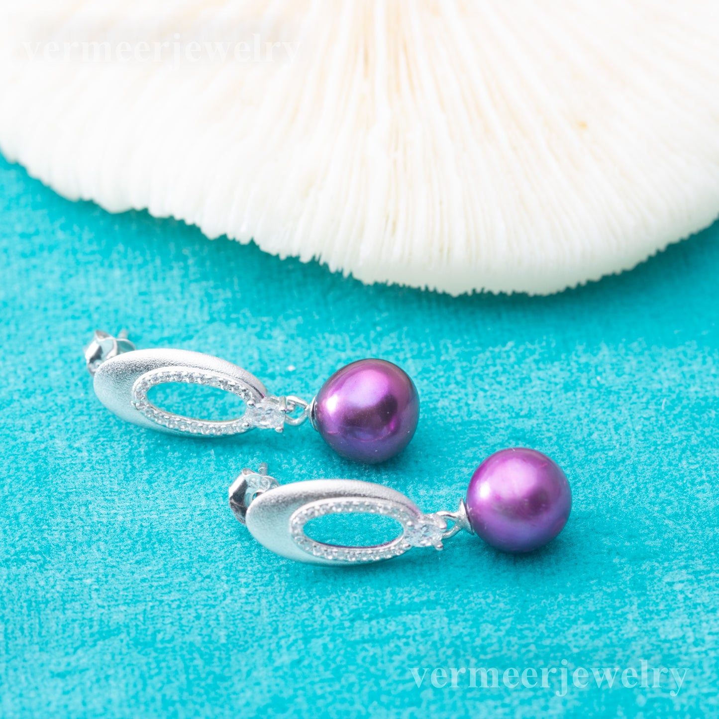 e010827S925 pearl earring 925 sterling silver DIY 7-8mm Natural Freshwater pearl stud earring for women