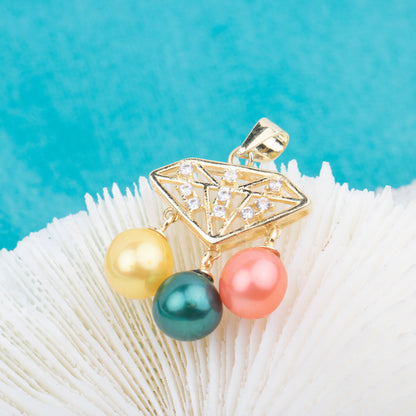 P010835 DIY 7-9mm Natural Freshwater pearl pendant accessory 925 sterling silver engagement jewelry necklace for women