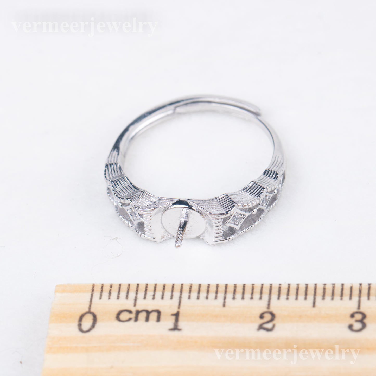 r040825 DIY 7-8mm Natural Freshwater pearl Ring accessory 925 sterling silver Adjustable size engagement jewelry ring for women