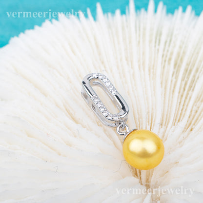 P010847 DIY 7-9mm Natural Freshwater pearl pendant accessory 925 sterling silver engagement jewelry necklace for women