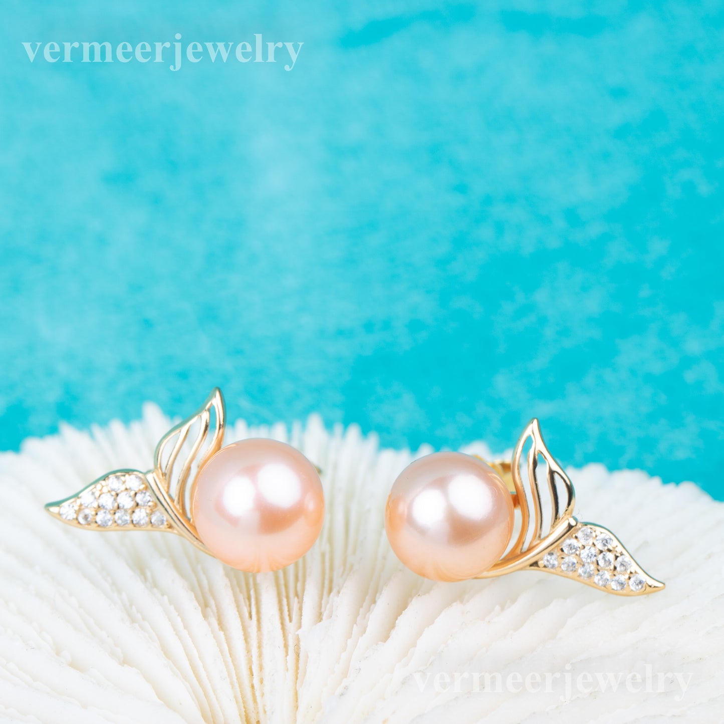 e010817 S925 pearl earring 925 sterling silver DIY 7-8mm Natural Freshwater pearl stud earring for women