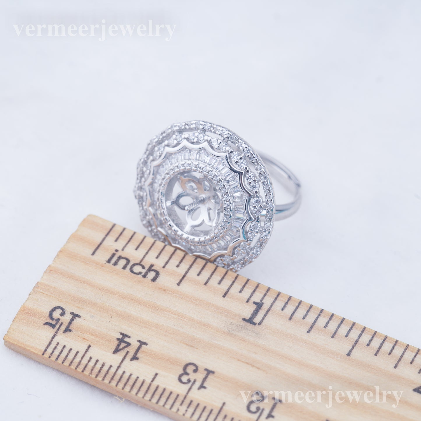 re010957 DIY 9-11mm Natural Freshwater pearl Ring accessory 925 sterling silver Adjustable size engagement ring for women