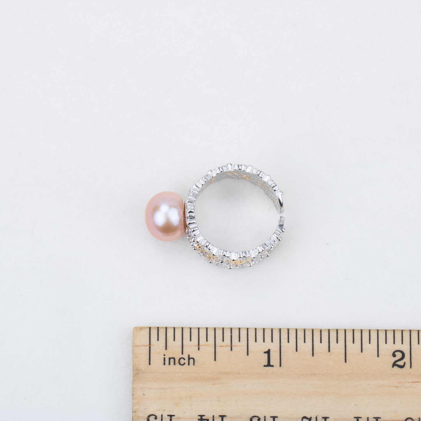 r030522 DIY 7-8mm Natural Freshwater pearl Ring accessory 925 sterling silver Adjustable size engagement jewelry ring for women
