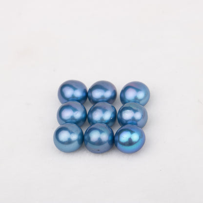 Wholesale 12colors 6-7mm AAA  grade button shape  loose freshwater pearl round shape half hole for pearl party