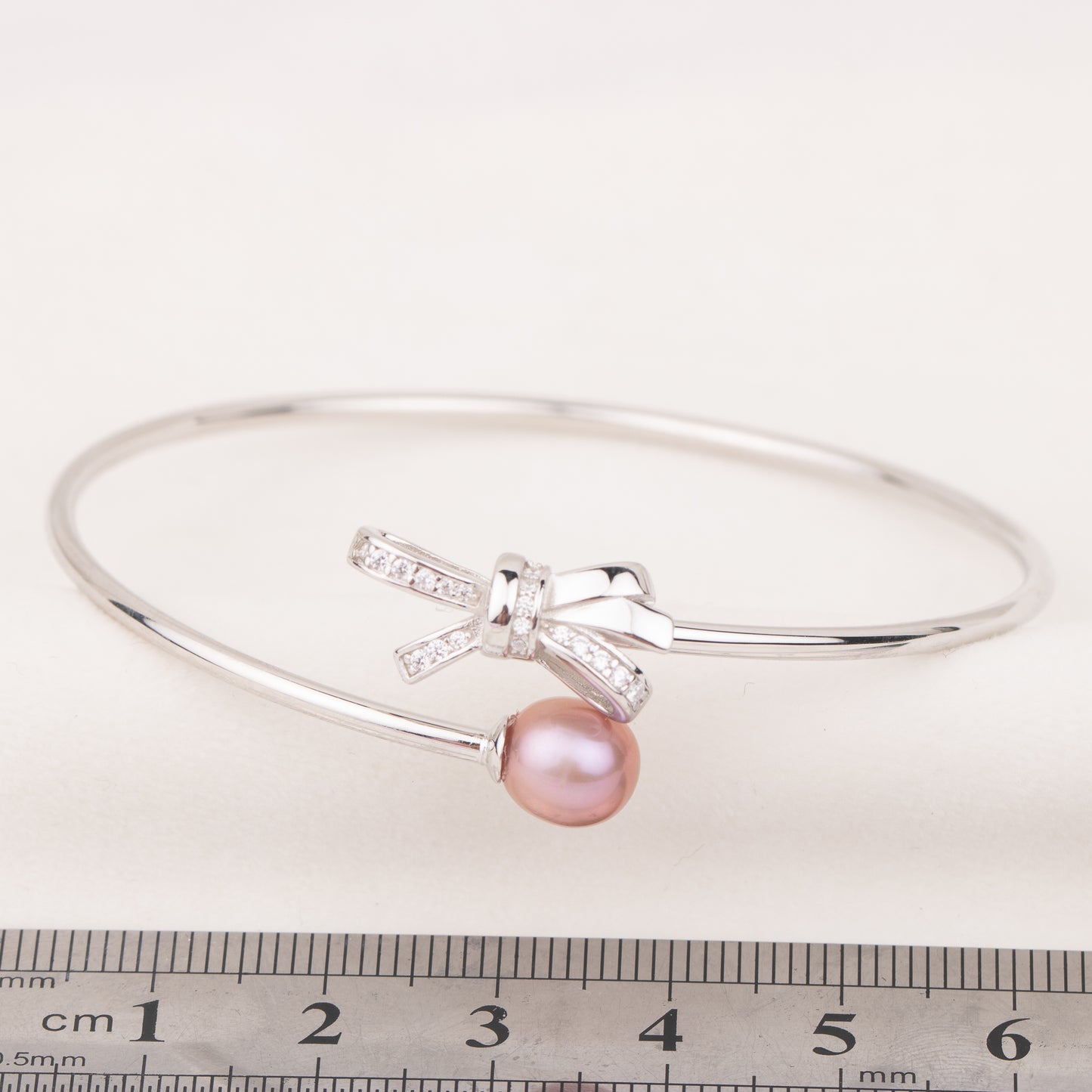 b010160  DIY 7-8mm Natural Freshwater pearl bracelet accessory 925 sterling silver adjustable bangle for women