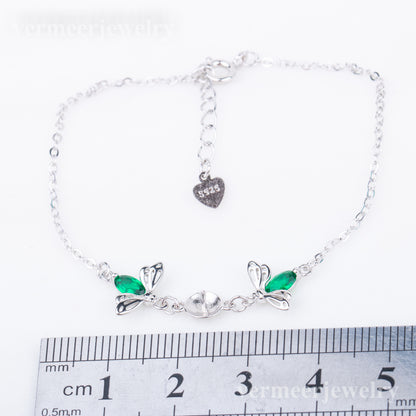 b010194 DIY 7-8mm Natural Freshwater pearl bracelet accessory 925 sterling silver adjustable chain bracelet for women