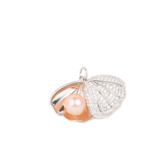 P010741 DIY 6-9mm Natural Freshwater pearl pendant accessory 925 sterling silver engagement jewelry necklace for women