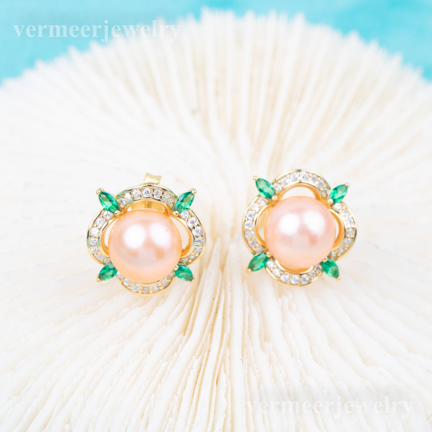 e010807 S925 pearl earring 925 sterling silver DIY 7-8mm Natural Freshwater pearl stud earring for women