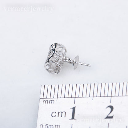 P010839 DIY 7-9mm Natural Freshwater pearl pendant accessory 925 sterling silver engagement jewelry necklace for women