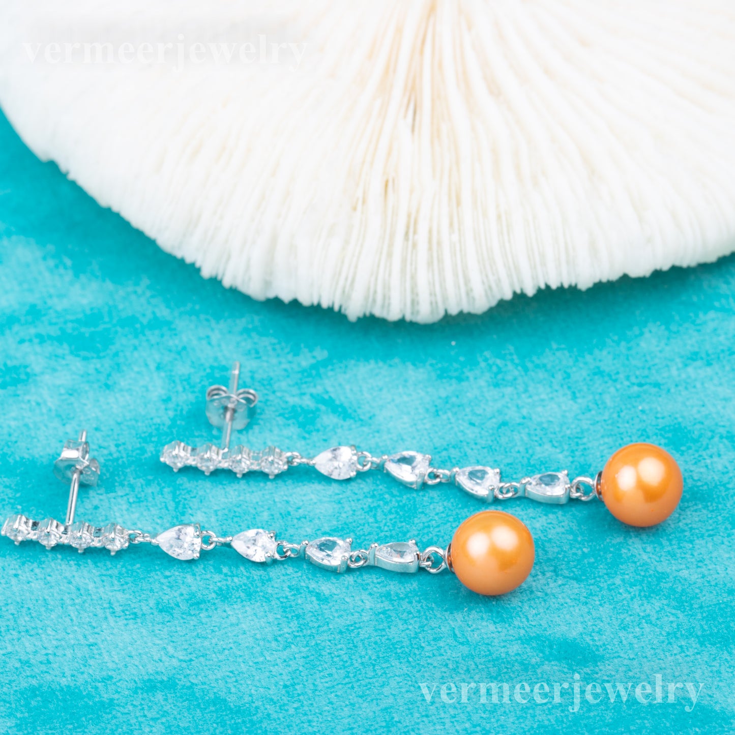 e010818 S925 pearl earring 925 sterling silver DIY 7-8mm Natural Freshwater pearl stud earring for women