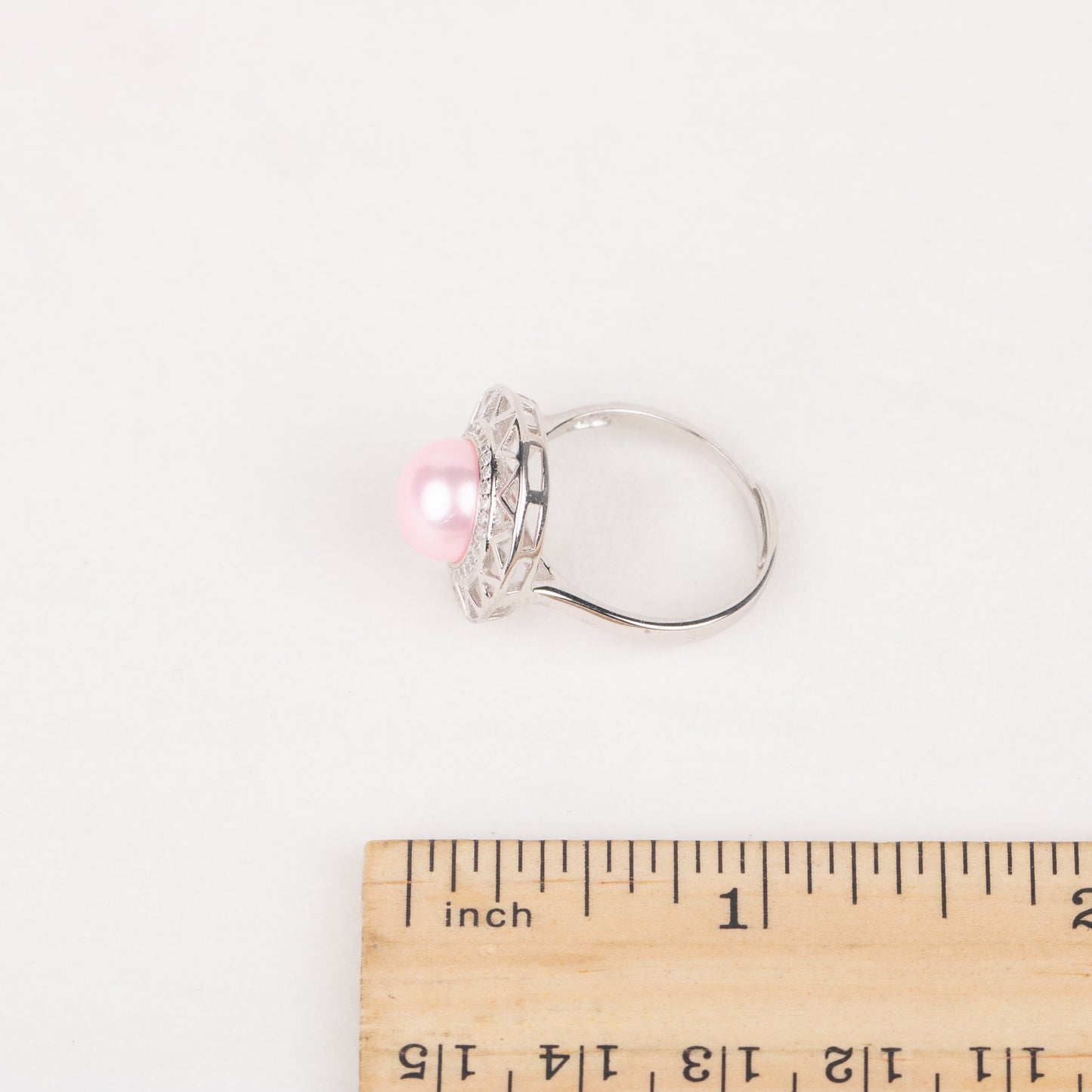 r040570 DIY 7-8mm Natural Freshwater pearl Ring accessory 925 sterling silver Adjustable size engagement jewelry ring for women