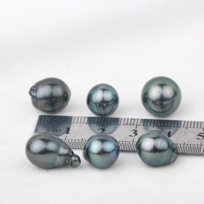 9-13mm baroque shape  black Tahitian seawater Pearl High quality  loose seawater pearl drop shape