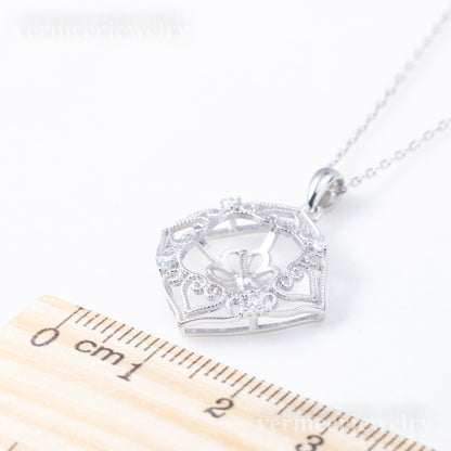 P010988 DIY 6-8mm Natural Freshwater pearl pendant accessory 925 sterling silver engagement jewelry necklace for women