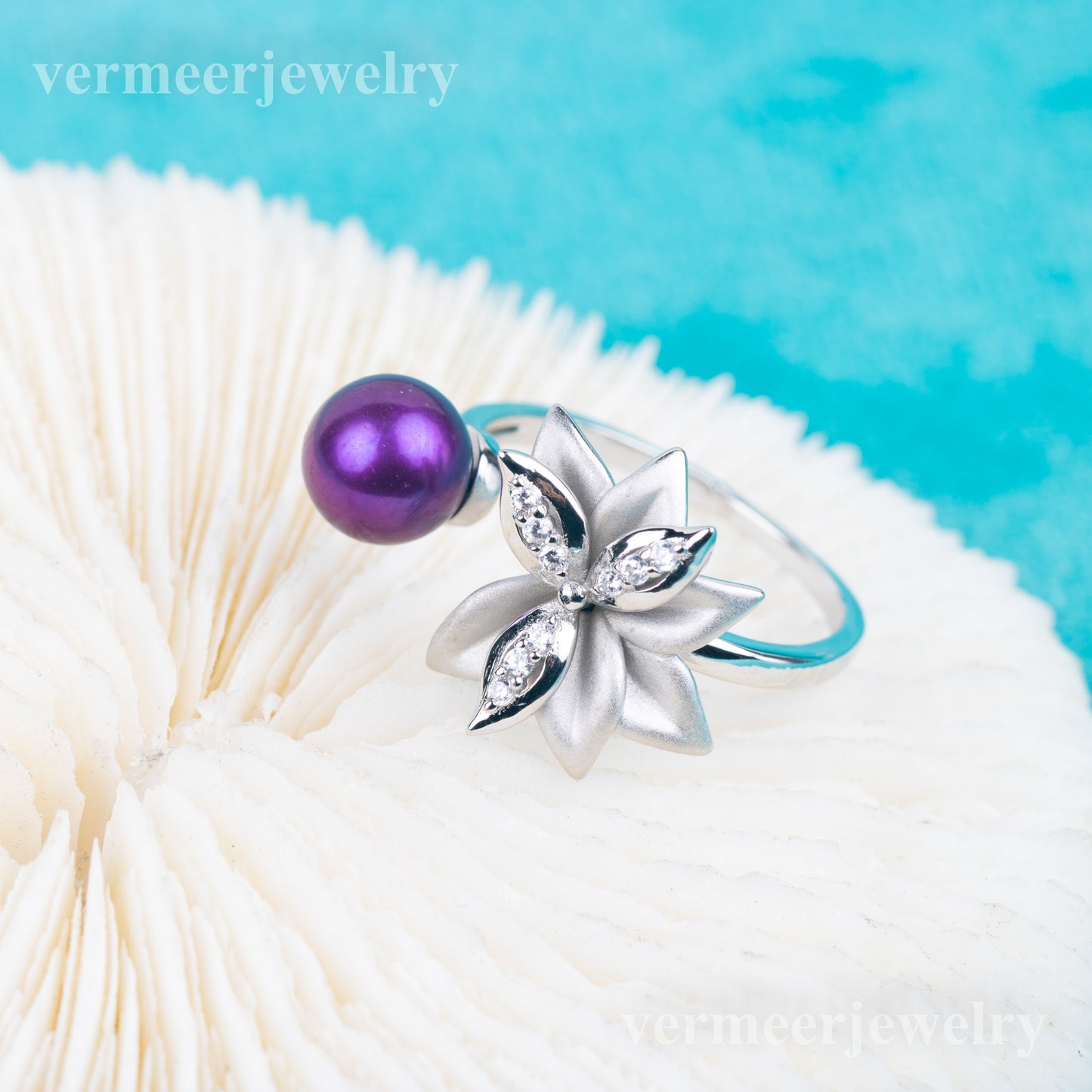 r040826 DIY 7-8mm Natural Freshwater pearl Ring accessory 925 sterling silver Adjustable size engagement jewelry ring for women
