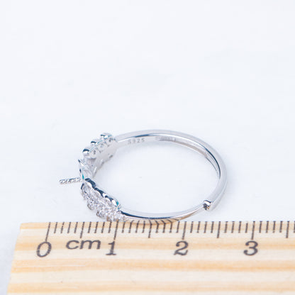 r010831 DIY 7-8mm Natural Freshwater pearl Ring accessory 925 sterling silver Adjustable size engagement jewelry ring for women