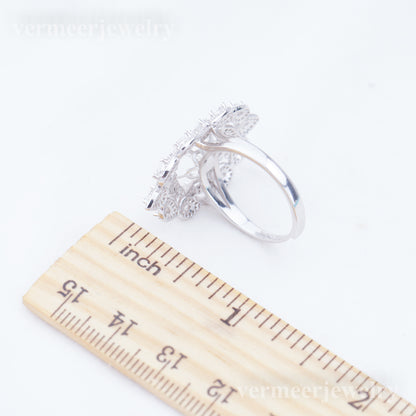 re010943 DIY 9-11mm Natural Freshwater pearl Ring accessory 925 sterling silver Adjustable size engagement ring for women