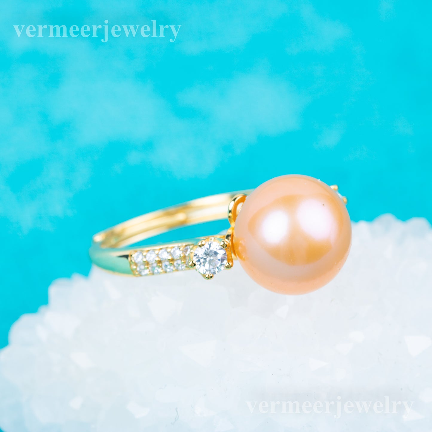 re010844DIY 9-11mm Natural Freshwater pearl Ring accessory 925 sterling silver Adjustable size engagement jewelry ring for women